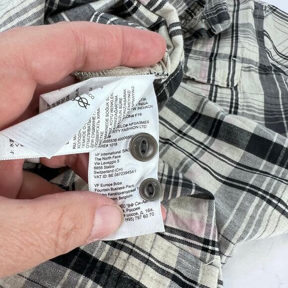 EUC The North Face Campridge Plaid Button Front Pockets Women's Shift Dress M - Picture 10 of 13